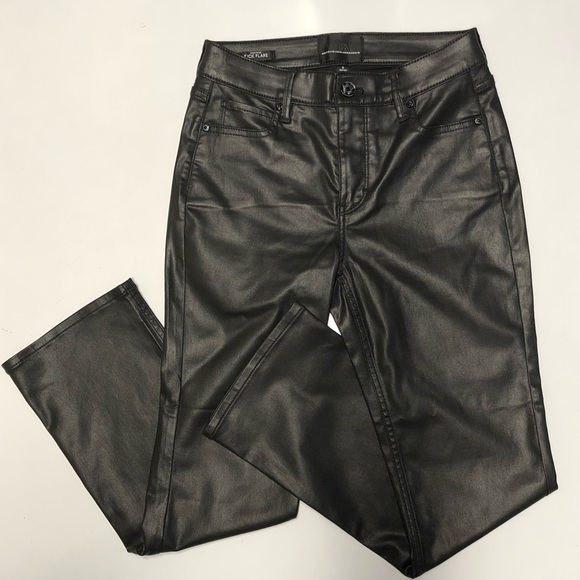 WHBM high rise kick flare coated jeans size 0 - Picture 2 of 13